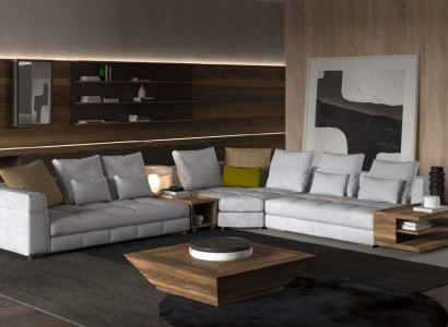 White corner sofa set textile sofas luxury couches L-shape Suite new